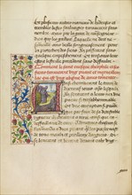 Initial A: Bishop Theophilus Speaking to Tortured Souls Arising from the Bottom..., about 1465-1470. Creators: Master of the Brussels Romuléon, Workshop of the Master of the Brussels Romuléon.