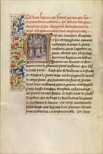 Initial A: The Body of Saint Anthony Transported to Constantinople and the Healing..., about 1465-70 Creators: Master of the Brussels Romuléon, Workshop of the Master of the Brussels Romuléon.