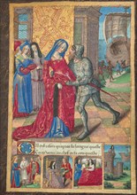 Hypsipyle Bids Farewell to Jason; Ovid, Excerpts from Heroides, about 1493. Creator: Master of the Chronique Scandaleuse.