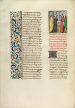 Duke William of Gelders and Richard II, c1390s; Chroniques (Book Three), about 1480-1483. Creator: Master of the Copenhagen Caesar.