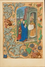 The Presentation in the Temple; Crohin-La Fontaine Hours, (about 1480-1485?). Creators: Master of the Dresden Prayer Book, Workshop of the Master of the Dresden Prayer Book.