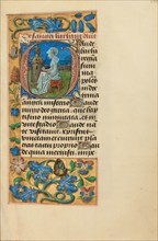 Initial G: Saint Barbara; Crohin-La Fontaine Hours, (about 1480-1485?). Creators: Master of the Dresden Prayer Book, Workshop of the Master of the Dresden Prayer Book.