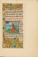 Initial I: Saint John on Patmos; Crohin-La Fontaine Hours, (about 1480-1485?). Creators: Master of the Dresden Prayer Book, Workshop of the Master of the Dresden Prayer Book.