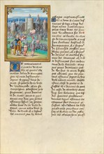 The Taking of Nevele; Livre des faits de Jacques de Lalaing, about 1530. Creator: Master of the Getty Lalaing.