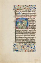 Initial G: Saint George and the Dragon; Llangattock Hours, 1450s. Creator: Master of the Llangattock Hours.