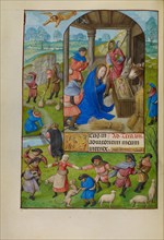 The Adoration of the Shepherds; Spinola Hours, about 1510-1520. Creator: Master of the Prayer Books of around 1500.