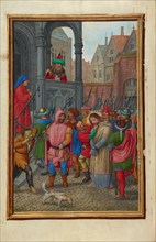 Christ Led from Herod to Pilate; Prayer Book of Cardinal Albrecht of Brandenburg, about 1525-1530. Creator: Simon Bening.