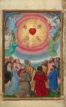 The Worship of the Five Wounds; Prayer Book of Cardinal Albrecht of Brandenburg, about 1525-1530. Creator: Simon Bening.