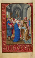 The Presentation in the Temple; Prayer Book of Cardinal Albrecht of Brandenburg, about 1525-1530. Creator: Simon Bening.