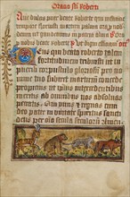 Prayer to Robert of Bury with Four Animals in Procession; Illustrated Vita Christi..., about 1480-14 Creator: Unknown.