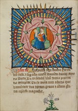 The Virgin and Child in a Pink Rose with a White Lily; Illustrated Vita Christi..., about 1480-1490. Creator: Unknown.