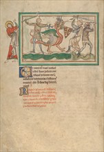 The Dragon Fighting the Just; Dyson Perrins Apocalypse, about 1255-1260. Creator: Unknown.