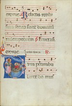 Initial D: The Calling of Saints Peter and Andrew; Antiphonal, late 13th century. Creator: Unknown.