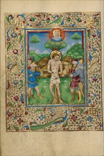 The Martyrdom of Saint Sebastian; Book of Hours, about 1460. Creator: Unknown.