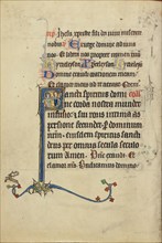 Initial S: A Young Saint Speaking with a Nimbed Female Saint; Ruskin Hours, about 1300. Creator: Unknown.