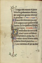 Initial B: A Nimbed Man Wearing a Hairshirt (Saint John the Baptist?); Ruskin Hours, about 1300. Creator: Unknown.