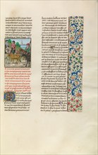 Perrot le Biernois Departing from Montferrant, c1380s; Chroniques (Book Three), about 1480-1483. Creator: Unknown.