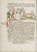 A Panther, Which Attacked a Cow, is Slain; Fables, third quarter of 15th century. Creator: Unknown.