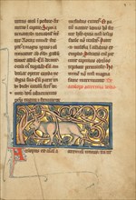 An Antelope with its Horns Entangled in a Bush; De Natura Avium, 1277 or after. Creator: Unknown.