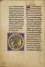 A Pelican Feeding her Young; De Natura Avium; De Pastoribus et Ovibus, 1277 or after. Creator: Unknown.