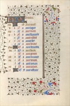 Calendar Page; Book of Hours, about 1415-1420. Creator: Unknown.