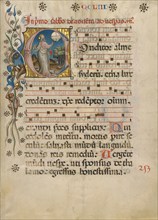 Initial C: The Creation of the World; Noted Breviary, about 1420. Creator: Unknown.