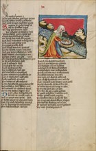 Moses Placed in the River; Weltchronik, about 1400-1410. Creator: Unknown.