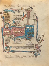 Decorated Text Page; Rothschild Pentateuch, 1296. Creators: Unknown, Elijah ben Meshallum, Elijah ben Jehiel.