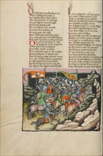 The Departure for the Battle near Gideon; Weltchronik, about 1400-1410. Creator: Unknown.