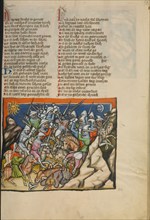 The Battle with the Five Kings of Canaan; Weltchronik, about 1400-1410. Creator: Unknown.