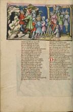 The Hanging of the Five Kings; Weltchronik, about 1400-1410. Creator: Unknown.