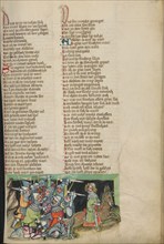 David's Army in Pursuit of Absalom; Weltchronik, about 1400-1410. Creator: Unknown.