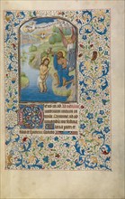 The Baptism of Christ; Arenberg Hours, early 1460s. Creator: Willem Vrelant.