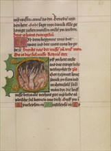 Initial G: Souls in Purgatory; Book of Hours, about 1500. Creator: Workshop of Gerard Horenbout.