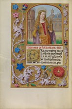 Saint Barbara with a Tower; Spinola Hours, about 1510-1520. Creator: Workshop of Master of the First Prayer Book of Maximilian.