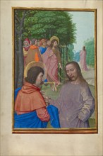 Saint John the Baptist Preaching and Christ with the Apostles; Spinola Hours, about 1510-1520. Creator: Workshop of Master of the First Prayer Book of Maximilian.