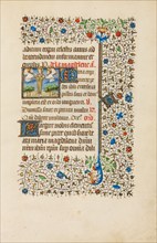 Mary Magdalene Borne Aloft to Heaven by Angels; Book of Hours, about 1440-1450. Creator: Workshop of the Bedford Master.