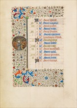 April Calendar Page: Saint George; Book of Hours, about 1440-1450. Creator: Workshop of the Bedford Master.