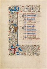 September Calendar Page: Saint Michael; Book of Hours, about 1440-1450. Creator: Workshop of the Bedford Master.