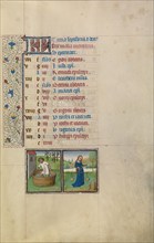 September Calendar Page: Making Wine: Libra; Arenberg Hours, early 1460s. Creator: Workshop of Willem Vrelant.