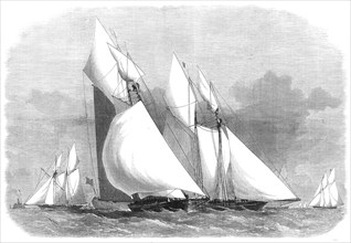 The new Thames Yacht Club schooner-match: rounding the Mouse Light-ship, 1871. Creator: Unknown.