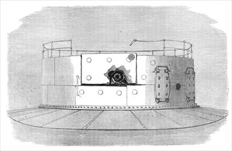 The turret of H.M.S. Glatton after the first shot that struck, 1872. Creator: Unknown.