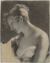 Head of a Woman: Study for 'The Happy Mother' (L'Heureuse mère), 1810. Creator: Pierre-Paul Prud'hon.