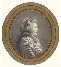 Portrait of a Young Lady in Profile, about 1783-1785. Creator: Henri-Pierre Danloux.