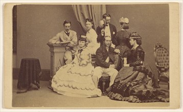 Portrait of an unidentified group: four women and three men, 1864-1866. Creator: George P. Critcherson.