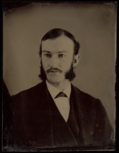 Portrait of Unidentified man with moustache and long muttonchop whiskers, 1860-1870. Creator: Unknown.