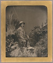 Studio Portrait of a Man Posed with Fishing Gear / The Fisherman, about 1860. Creator: Unknown.