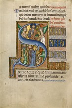 Initial S: David in Prayer; Psalter, after 1205. Creator: Master of Ingeborg Psalter.