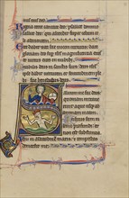 Initial S: God the Creator and David in the Water; Wenceslaus Psalter, about 1250-1260. Creator: Unknown.