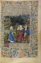 Young Men and Women Outdoors; Historia de duobus amantibus, about 1460-1470. Creator: Unknown.